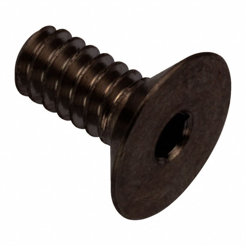 Socket Head Cap Screw: #4-40 Thread Size, 1/4 in Lg, Flat, Black Oxide, Stainless Steel, 316
