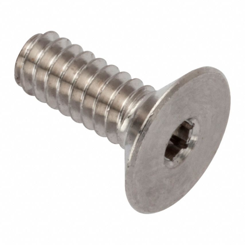 Socket Head Cap Screw: #4-40 Thread Size, 5/16 in Lg, Flat, Plain, Stainless Steel, 316