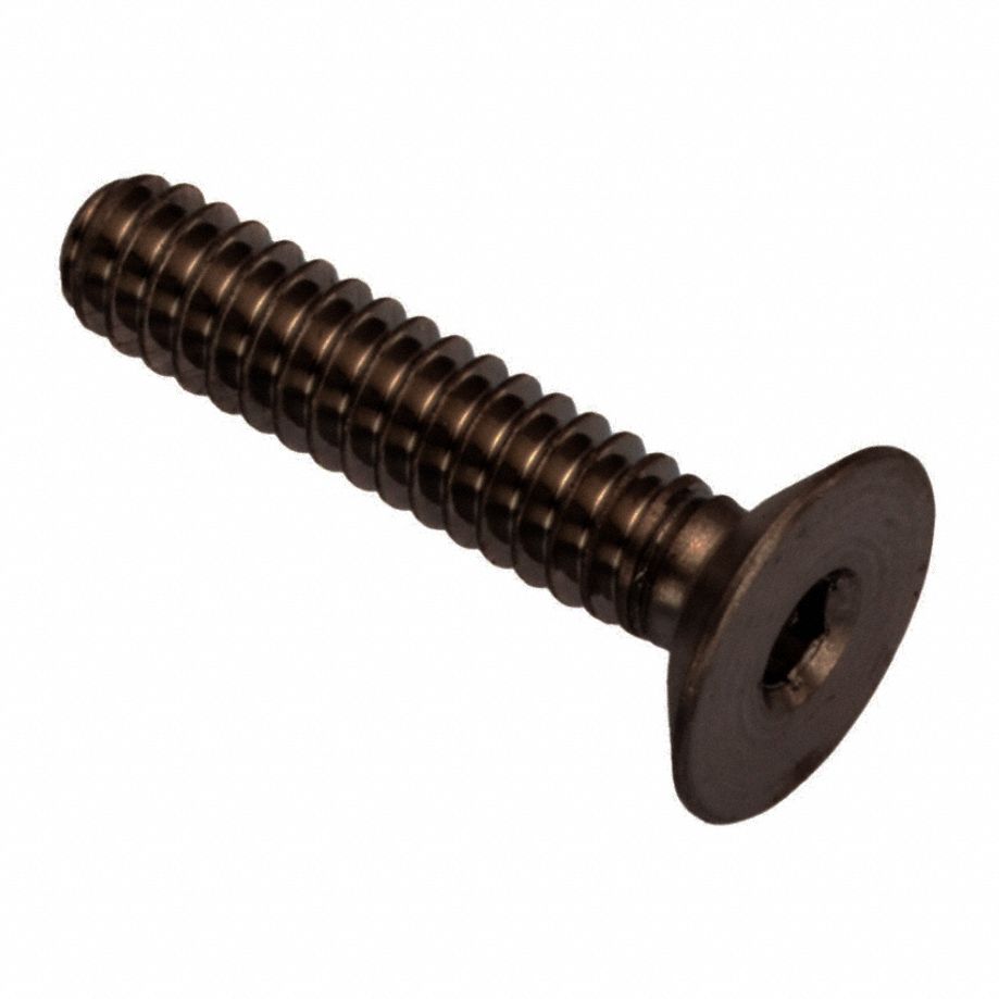 Socket Head Cap Screw: #6-32 Thread Size, 5/8 in Lg, Flat, Black Oxide, Stainless Steel, 316