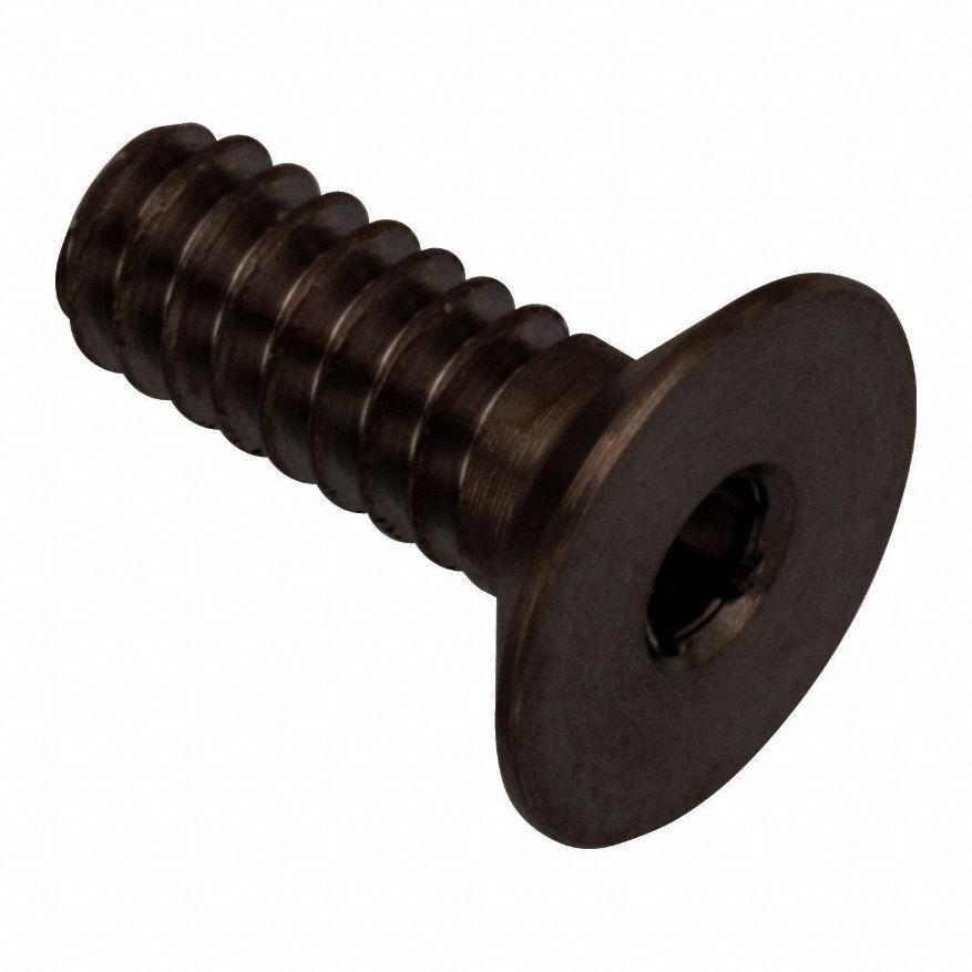 Socket Head Cap Screw: #8-32 Thread Size, 3/8 in Lg, Flat, Black Oxide, Stainless Steel, 316