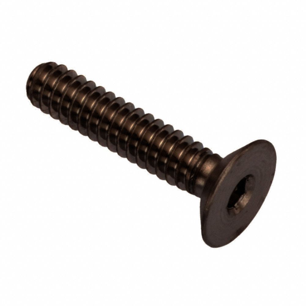 Socket Head Cap Screw: #8-32 Thread Size, 5/8 in Lg, Flat, Black Oxide, Stainless Steel, 316