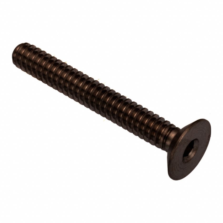 Socket Head Cap Screw: #8-32 Thread Size, 1 in Lg, Flat, Black Oxide, Stainless Steel, 316
