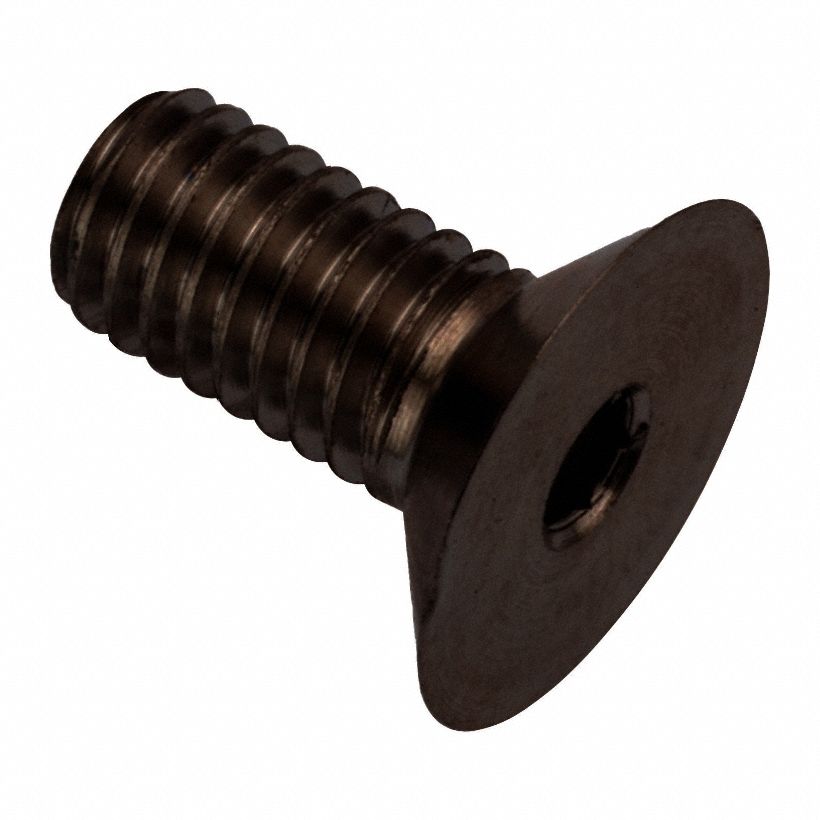 Socket Head Cap Screw: #10-32 Thread Size, 3/8 in Lg, Flat, Black Oxide, Stainless Steel, 316