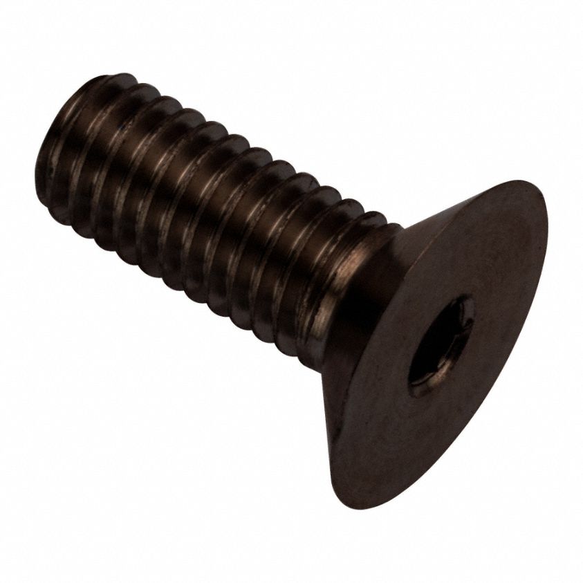 Socket Head Cap Screw: #10-32 Thread Size, 1/2 in Lg, Flat, Black Oxide, Stainless Steel, 316