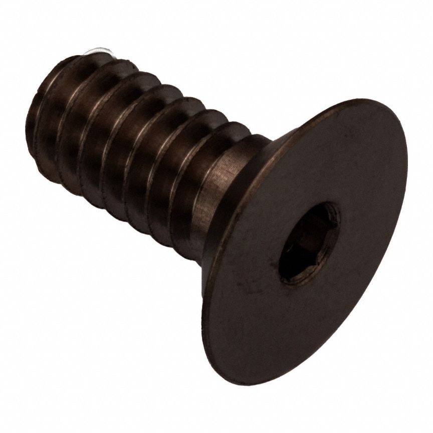 Socket Head Cap Screw: 1/4"-20 Thread Size, 1/2 in Lg, Flat, Black Oxide, Stainless Steel, 316