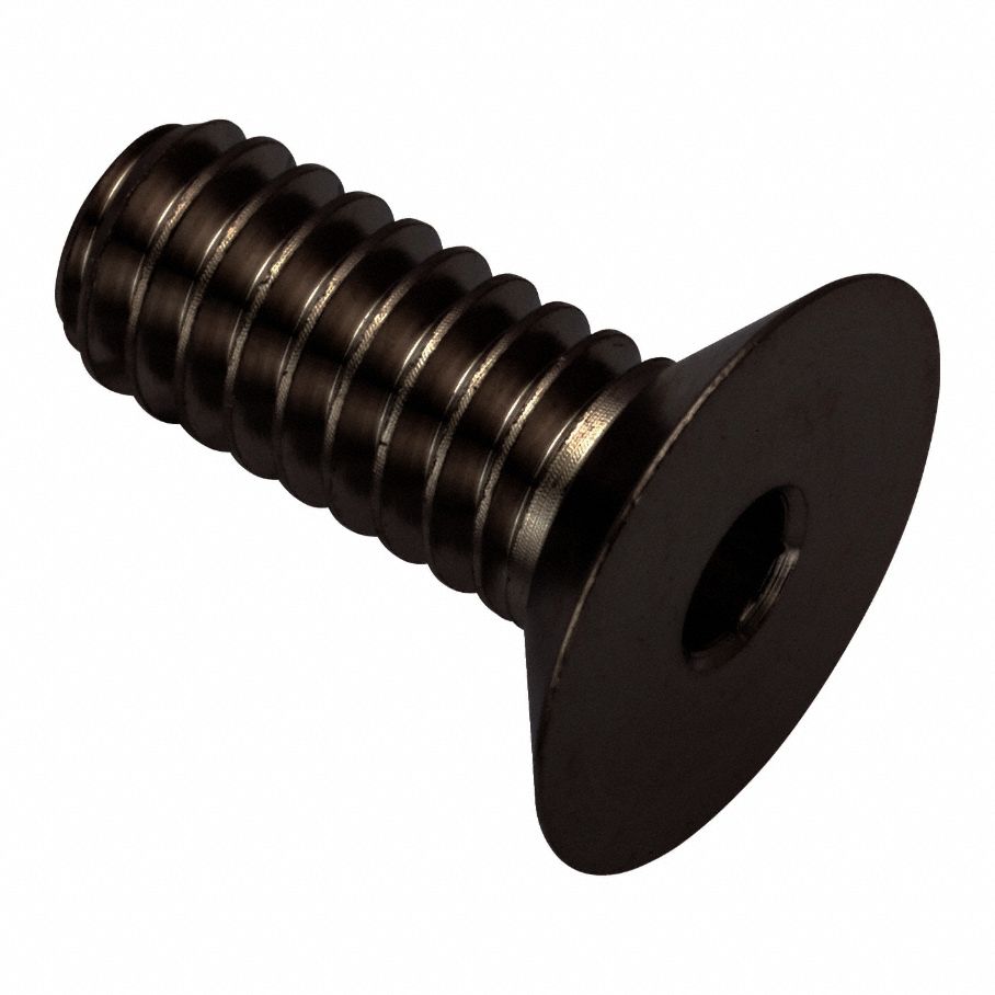 Socket Head Cap Screw: 1/4"-20 Thread Size, 5/8 in Lg, Flat, Black Oxide, Stainless Steel, 316