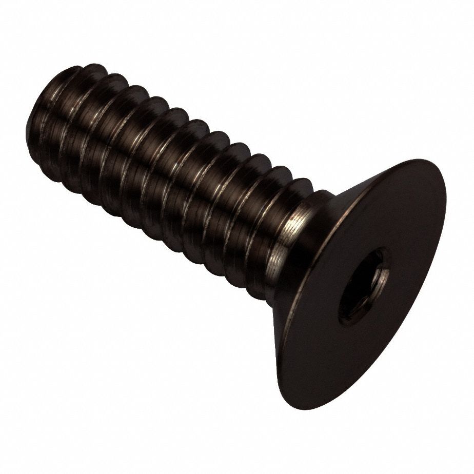 Socket Head Cap Screw: 1/4"-20 Thread Size, 3/4 in Lg, Flat, Black Oxide, Stainless Steel, 316