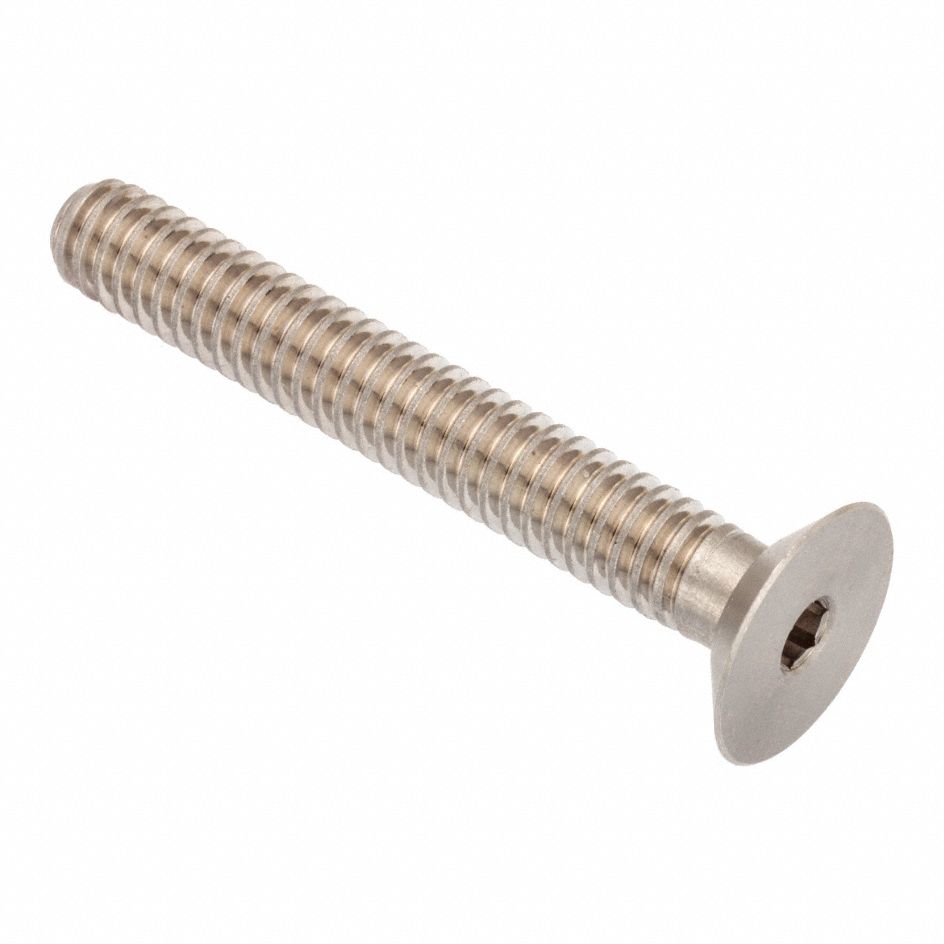 Socket Head Cap Screw: 1/4"-20 Thread Size, 1 3/4 in Lg, Flat, Plain, Stainless Steel, 316