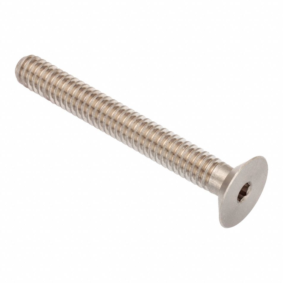 Socket Head Cap Screw: 3/4"-10 Thread Size, 2 in Lg, Flat, Plain, Stainless Steel, 18-8