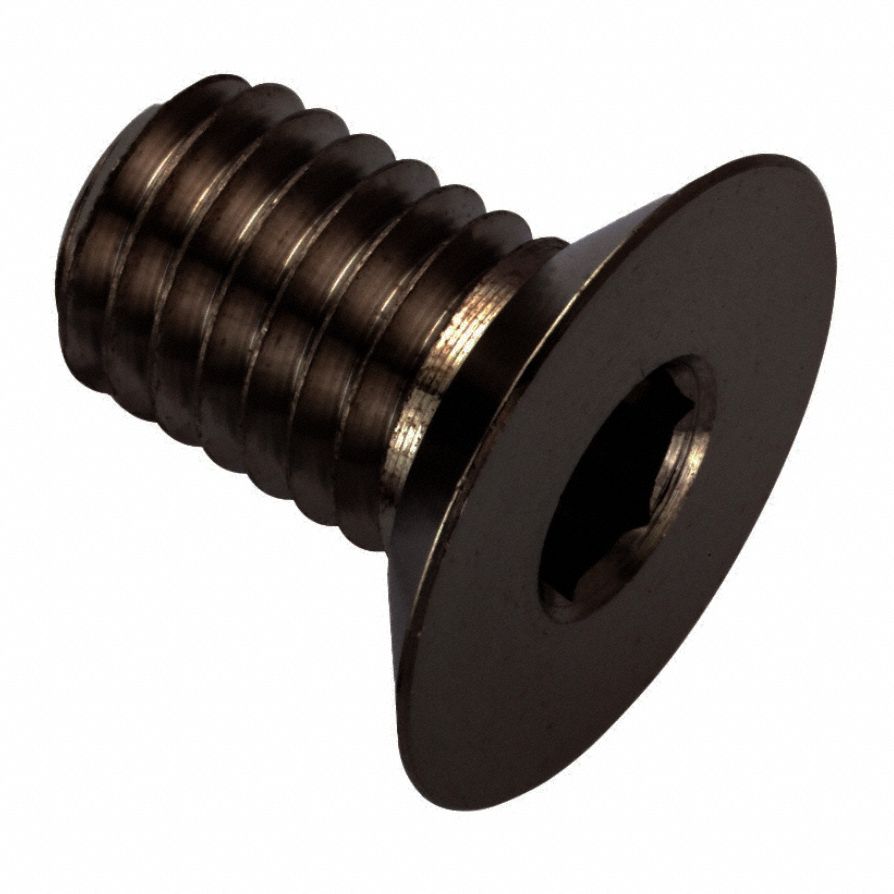 Socket Head Cap Screw: M10x1.50 Thread Size, 12 mm Lg, Flat, Black Oxide, Stainless Steel, 316