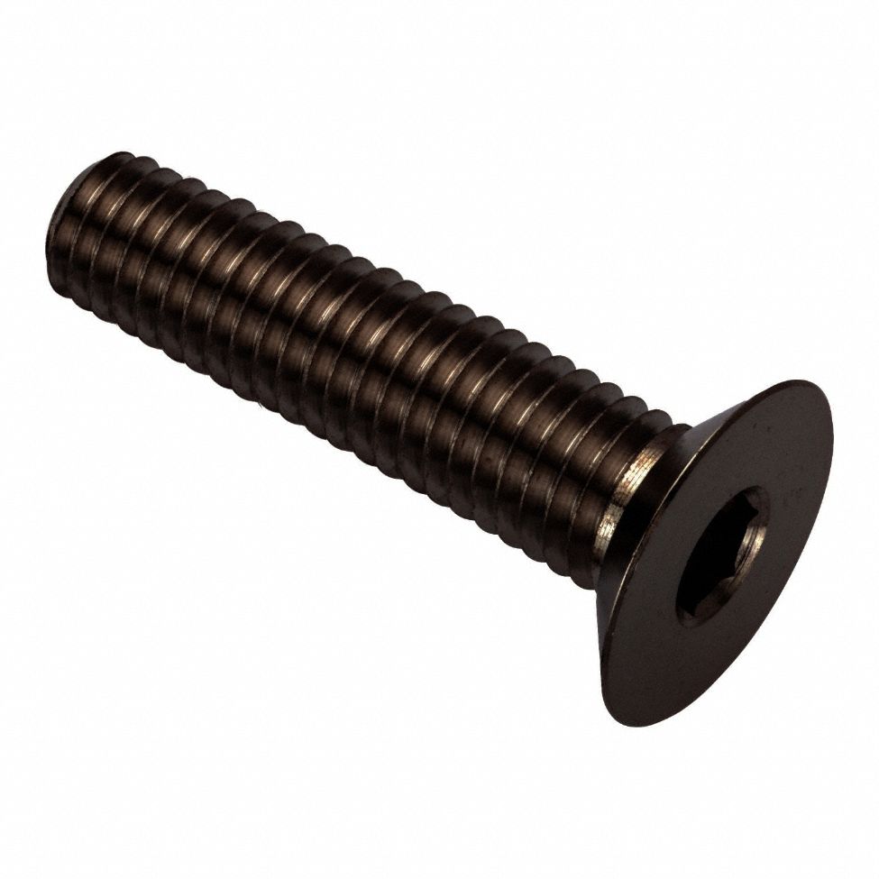 Socket Head Cap Screw: M10x1.50 Thread Size, 60 mm Lg, Flat, Black Oxide, Stainless Steel, 316