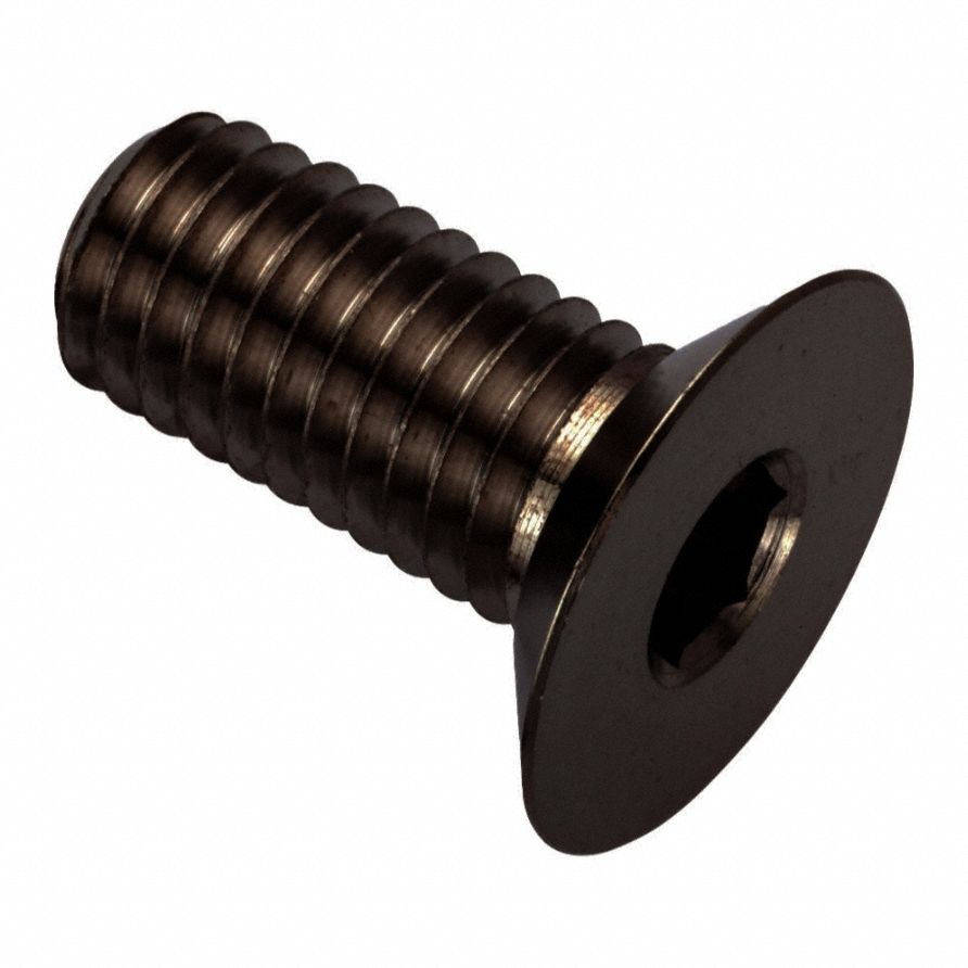 Socket Head Cap Screw: M12x1.75 Thread Size, 20 mm Lg, Flat, Black Oxide, Stainless Steel, 316