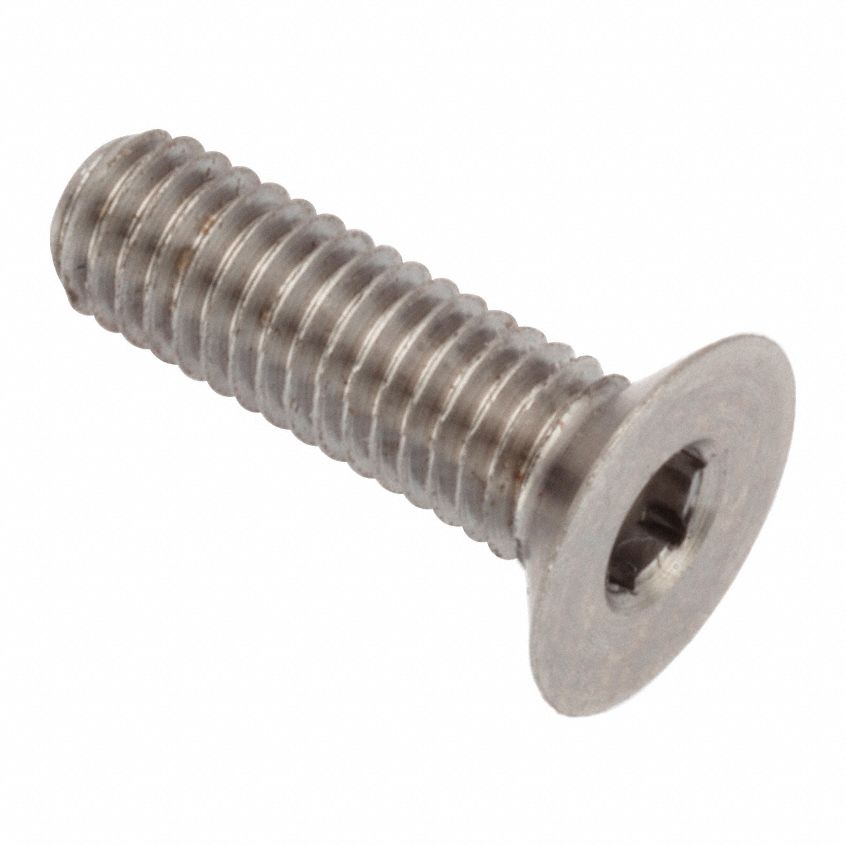 Socket Head Cap Screw: M3x0.50 Thread Size, 10 mm Lg, Flat, Plain, Stainless Steel, 316, 2 mm Drive
