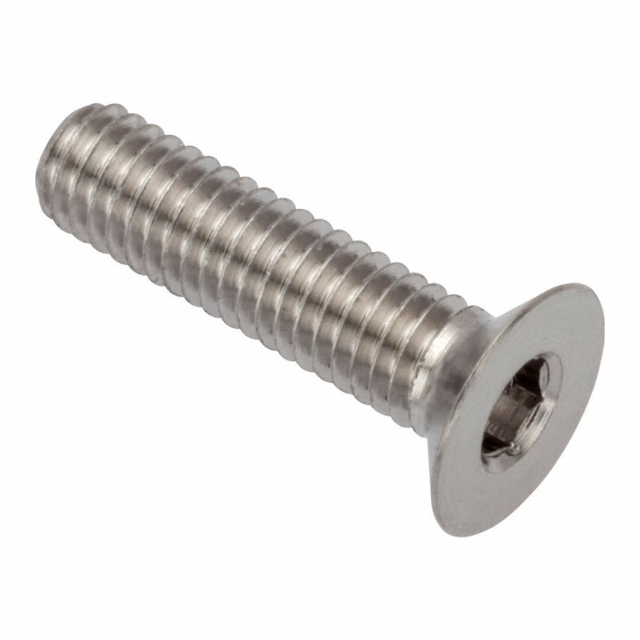 Socket Head Cap Screw: M3x0.50 Thread Size, 12 mm Lg, Flat, Plain, Stainless Steel, 316, 2 mm Drive