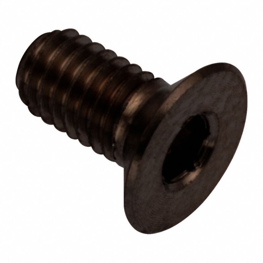 Socket Head Cap Screw: M3x0.50 Thread Size, 6 mm Lg, Flat, Black Oxide, Stainless Steel, 316