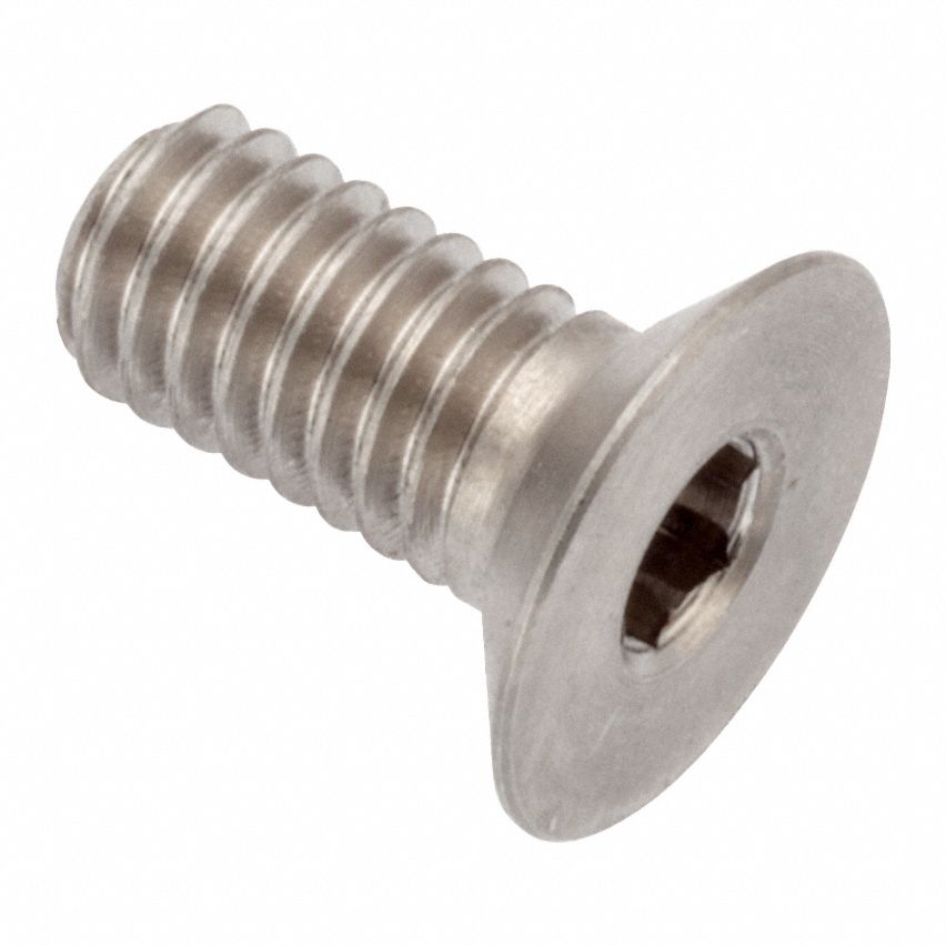 Socket Head Cap Screw: M4x0.70 Thread Size, 10 mm Lg, Flat, Plain, Stainless Steel, 316