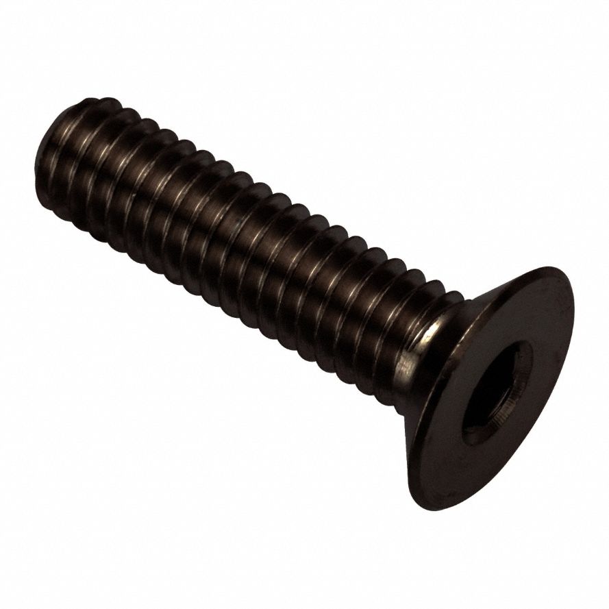 Socket Head Cap Screw: M4x0.70 Thread Size, 16 mm Lg, Flat, Black Oxide, Stainless Steel, 316