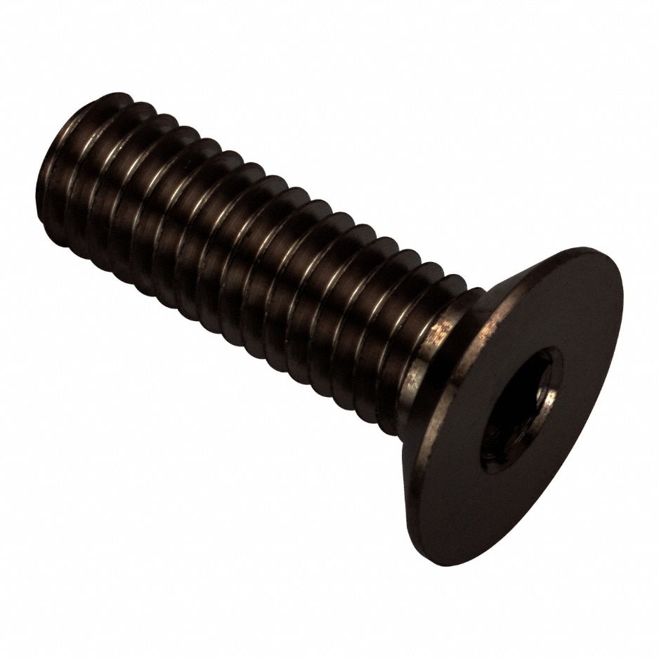 Socket Head Cap Screw: M5x0.80 Thread Size, 16 mm Lg, Flat, Black Oxide, Stainless Steel, 316