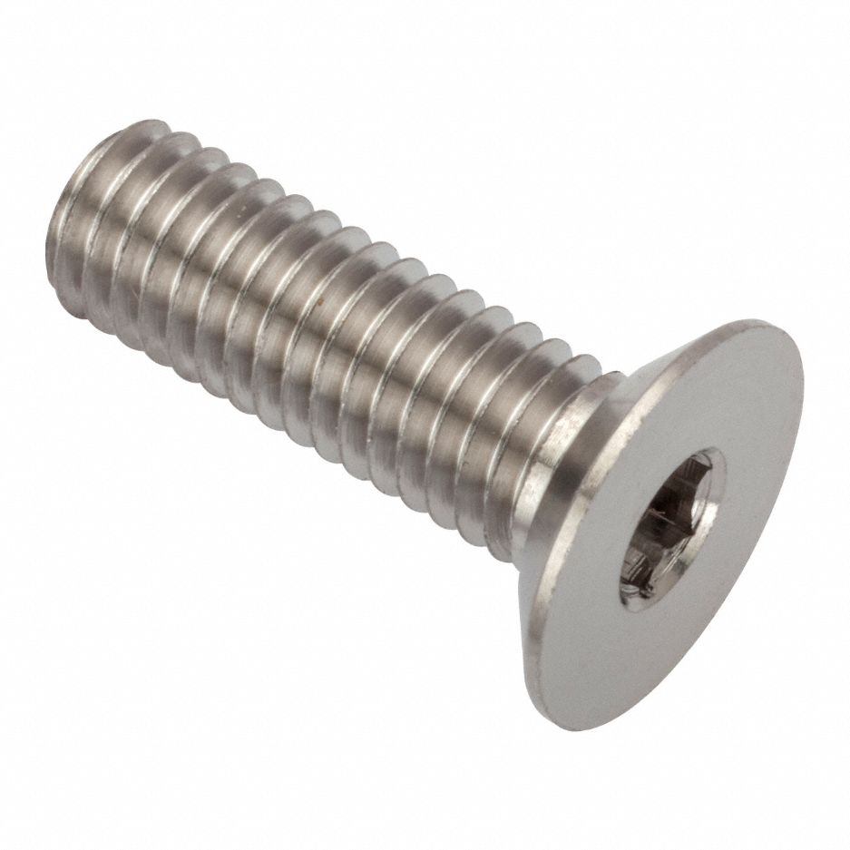 Socket Head Cap Screw: M5x0.80 Thread Size, 16 mm Lg, Flat, Plain, Stainless Steel, 316, 3 mm Drive