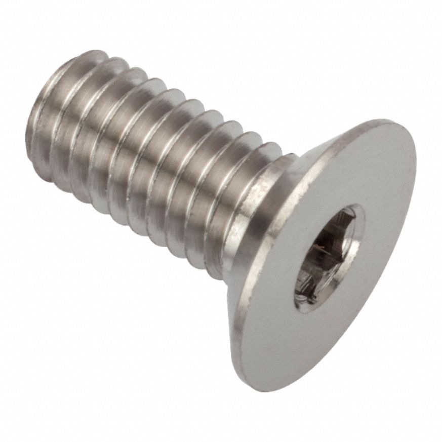 Socket Head Cap Screw: M5x0.80 Thread Size, 8 mm Lg, Flat, Plain, Stainless Steel, 316, 3 mm Drive