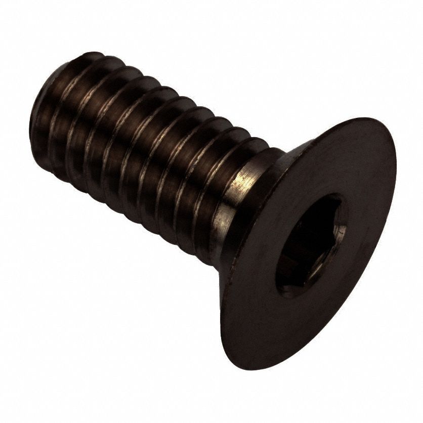 Socket Head Cap Screw: M6x1.00 Thread Size, 12 mm Lg, Flat, Black Oxide, Stainless Steel, 316