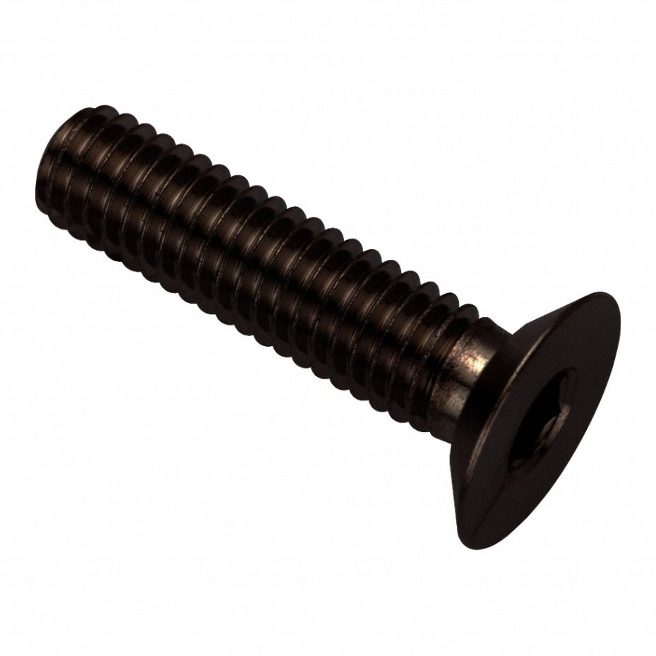 Socket Head Cap Screw: M6x1.00 Thread Size, 25 mm Lg, Flat, Black Oxide, Stainless Steel, 316