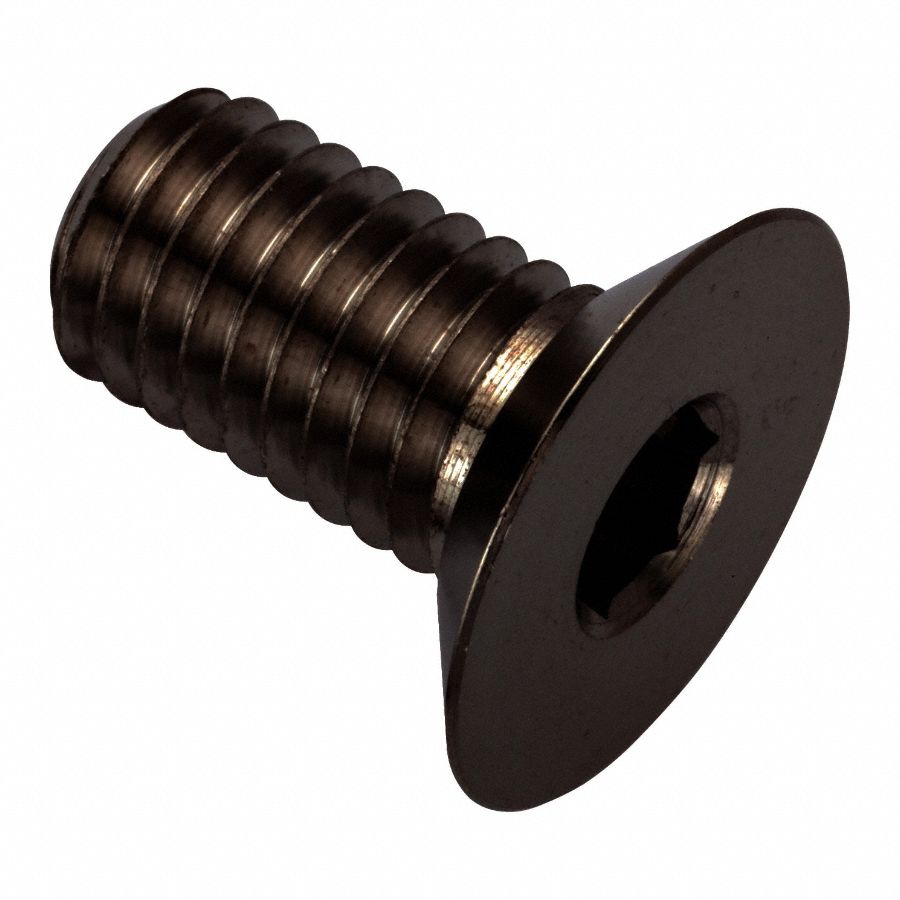 Socket Head Cap Screw: M8x1.25 Thread Size, 16 mm Lg, Flat, Black Oxide, Stainless Steel, 316