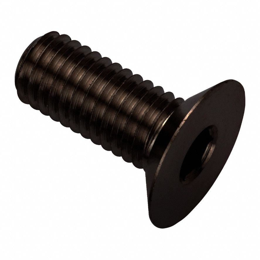 Socket Head Cap Screw: M8x1.25 Thread Size, 20 mm Lg, Flat, Black Oxide, Stainless Steel, 316