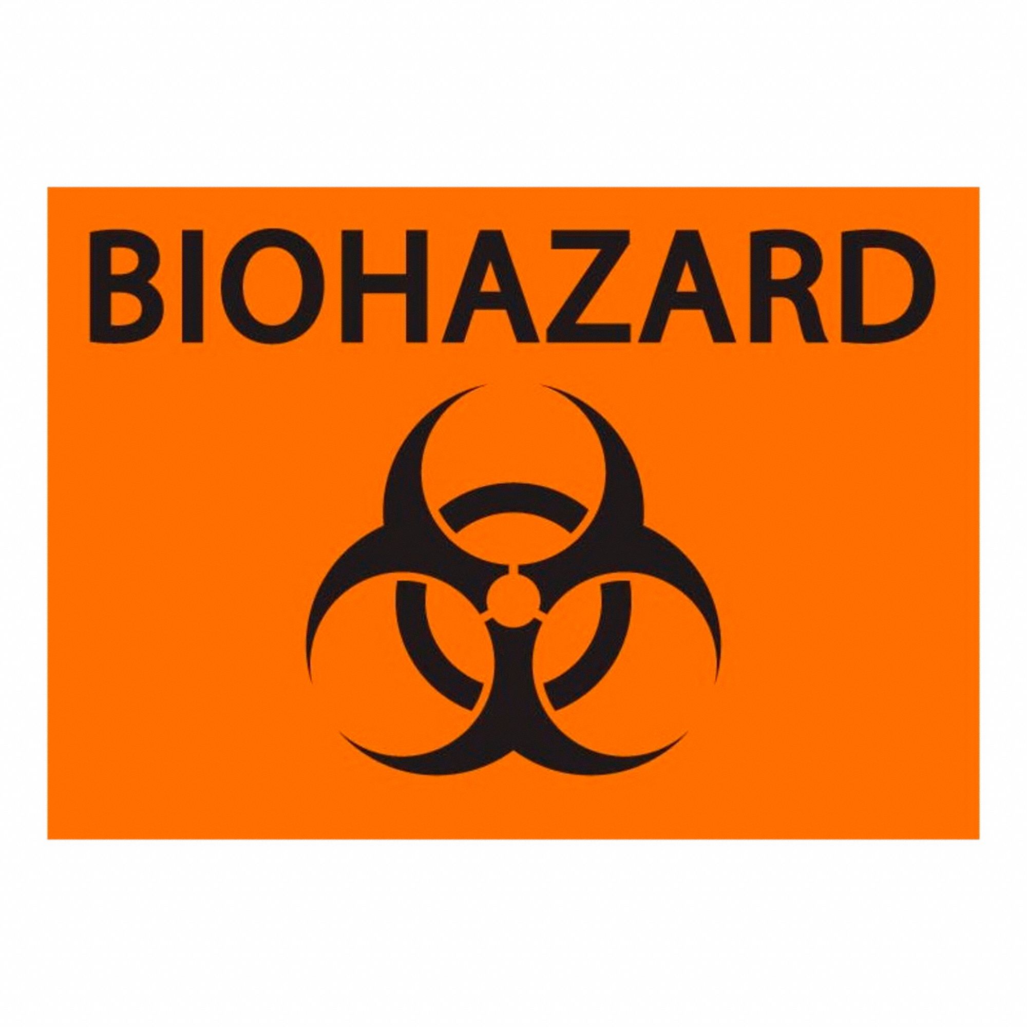 PANNEAU RISQUE BIOLOGIQUE, DANGER BIOLOGIQUE, ORANGE, 10X7PO, PLASTIQUE RECYCLE