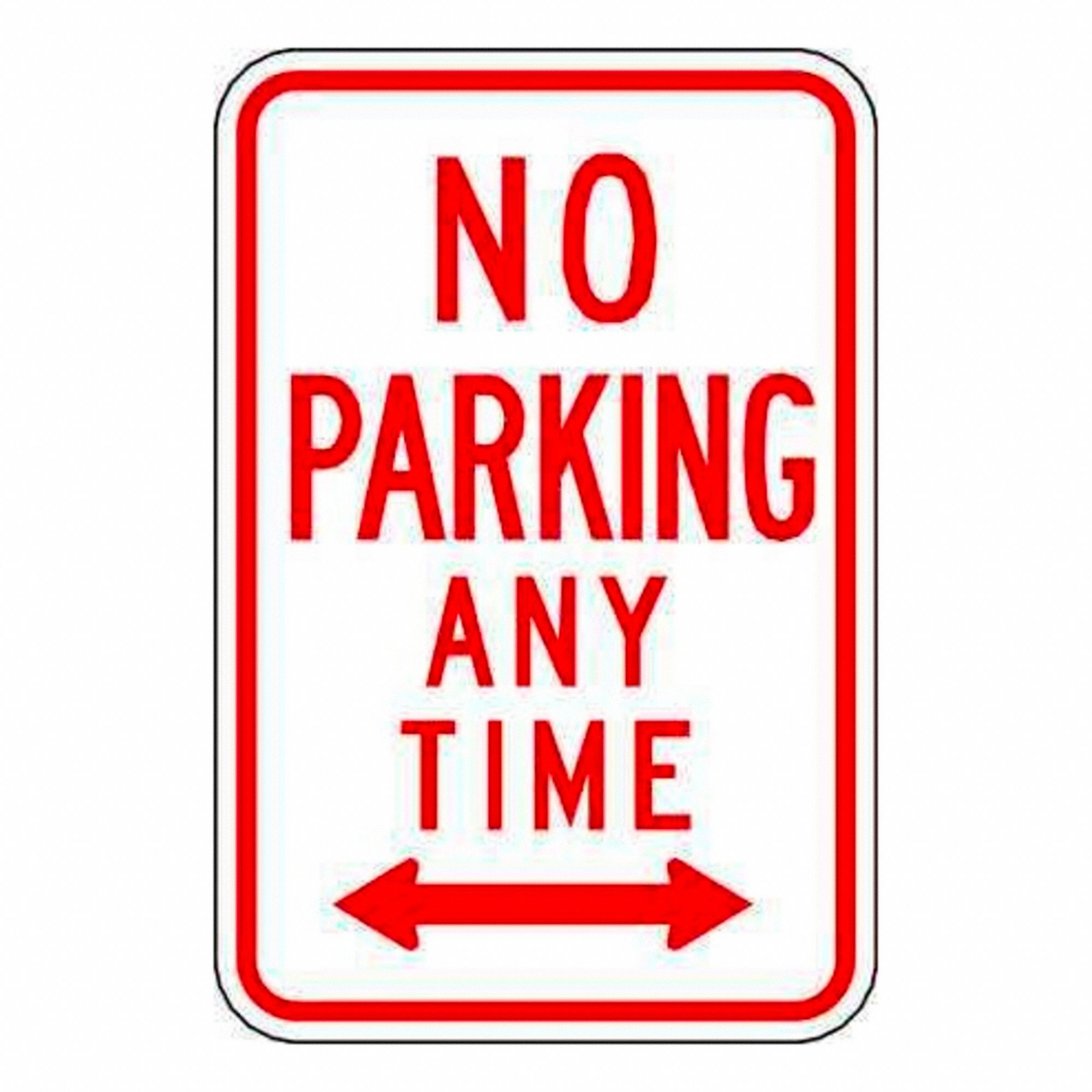 PANNEAU STATIONNEMENT INTERDIT,RECTANGULAIRE,RÉSISTUV,BLC/RGE,12 X 18 PO,AL RÉFL