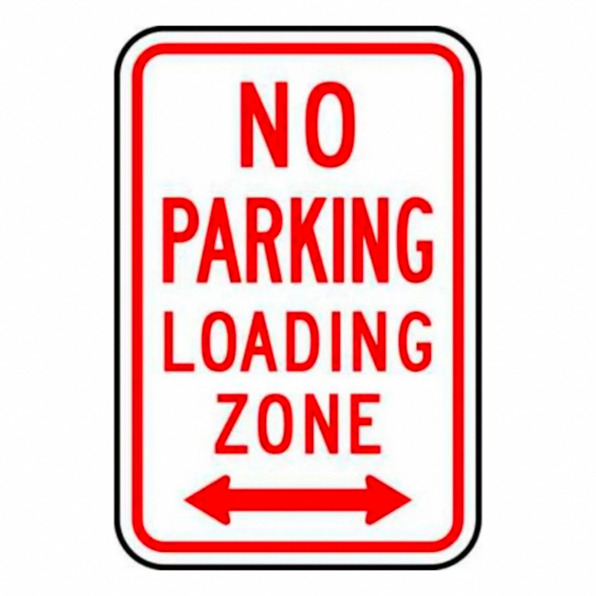 PANNEAU DE STATIONNEMENT INTERDIT/ZONE DE CHARGEMENT,RÉSIST UV,RECT,BLC/RGE,12 X 18 PO,AL RÉFL