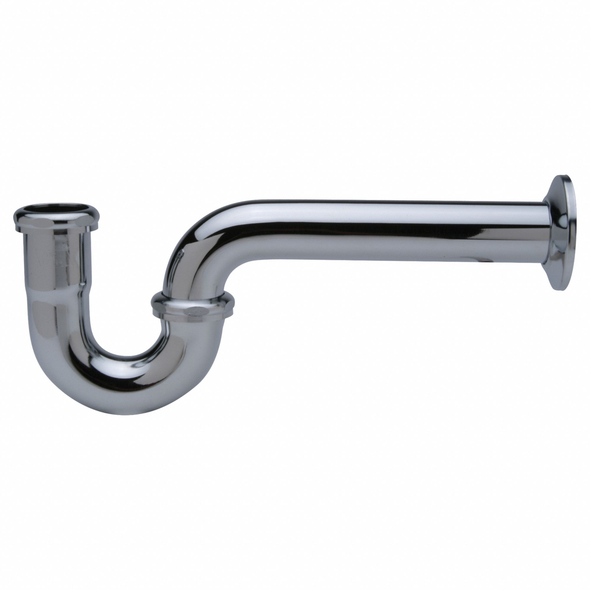 Trap: Brass, Chrome, Silver, 1 1/2 in Nominal Pipe Size, 12 1/2 in Overall Lg, Slip