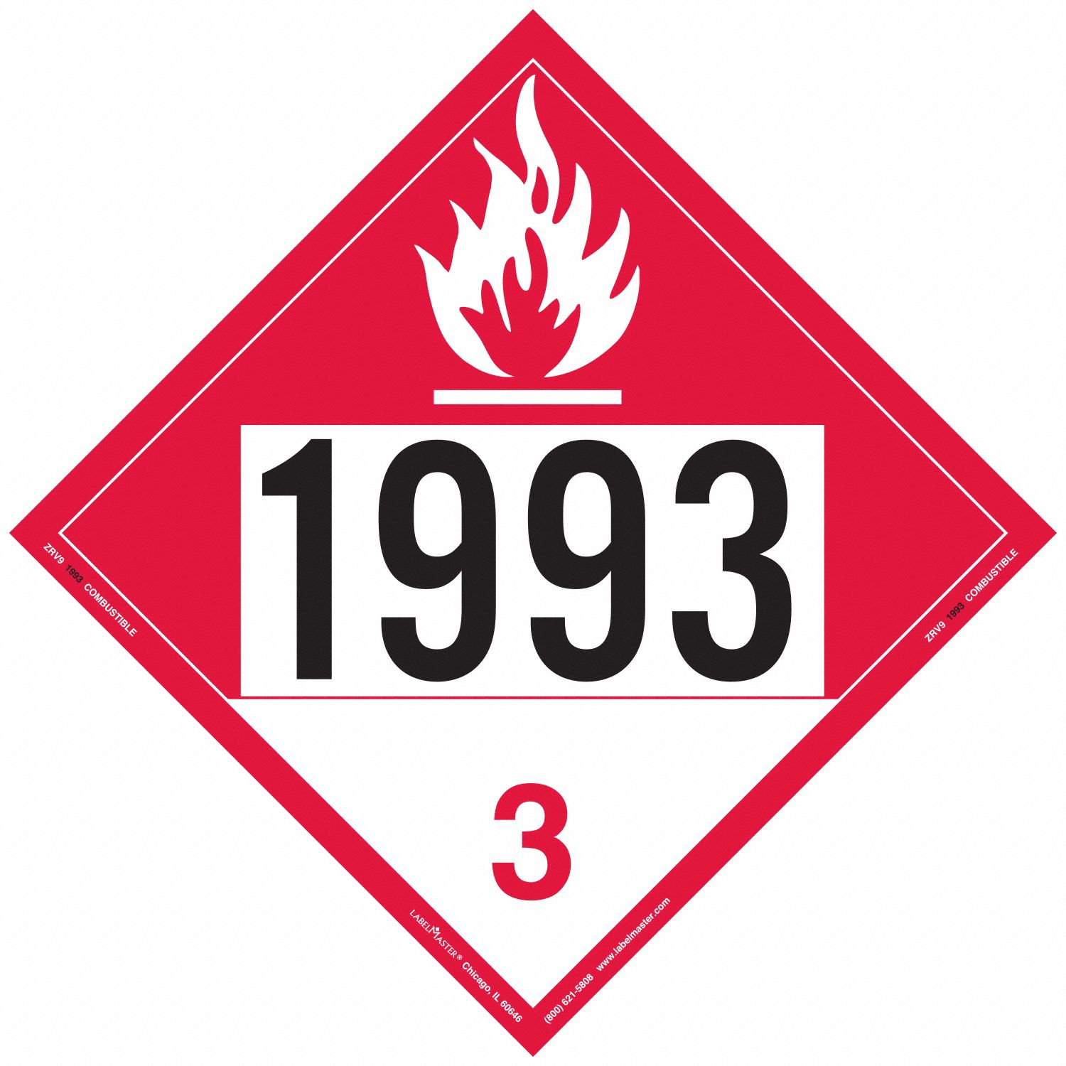 DOT Container Placard Message 1993 PK25