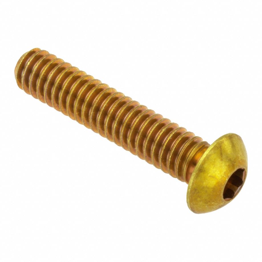 Socket Head Cap Screw: 1/2"-13 Thread Size, 1 1/4 in Lg, Button, Plain, Brass, 360, 0.238 in Head Ht