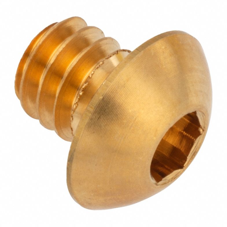 Socket Head Cap Screw: 5/16"-18 Thread Size, 1/4 in Lg, Button, Plain, Brass, 360, 0.166 in Head Ht