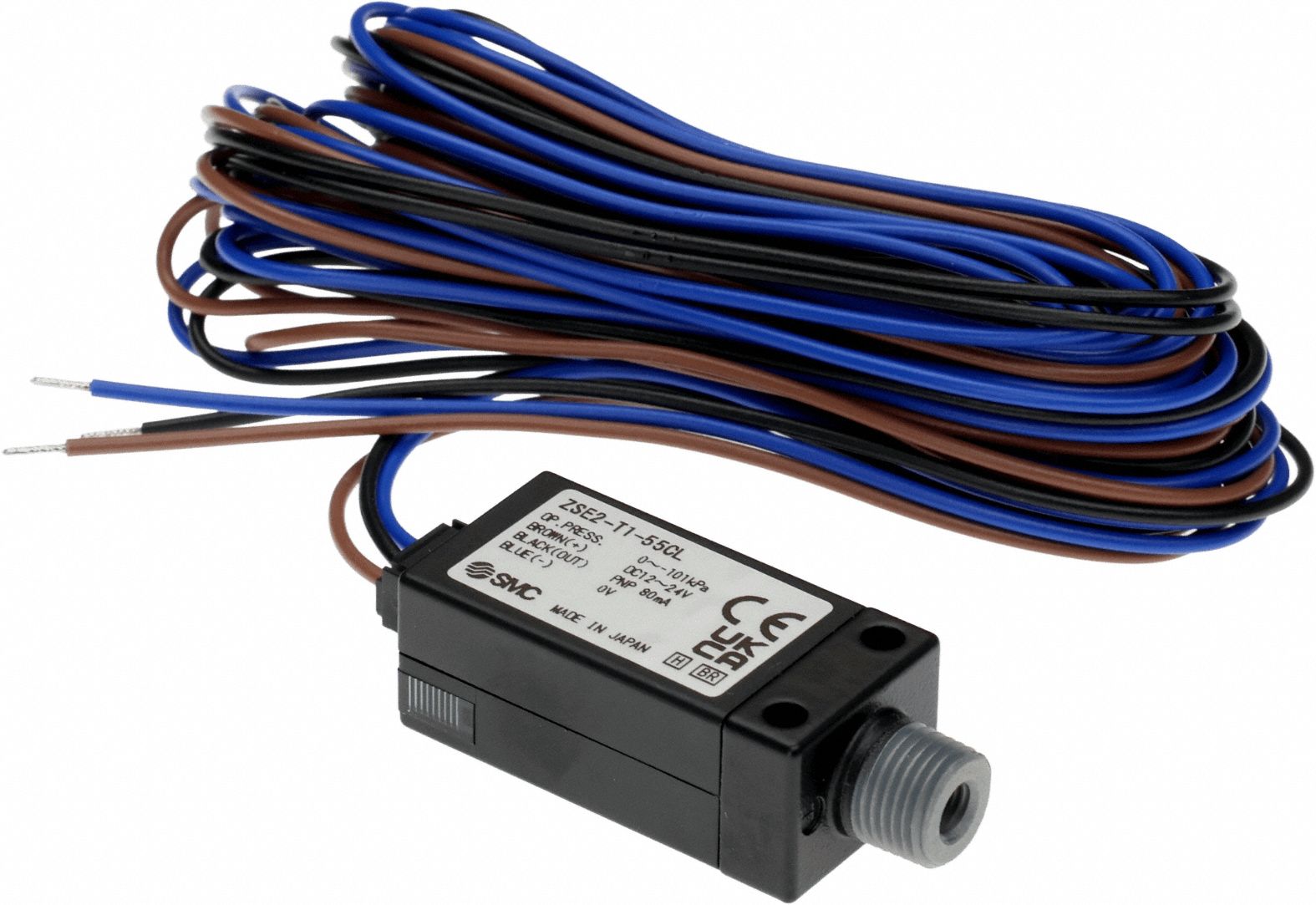 Pressure Switch: 1/8 in Port Size, 12 to 24V DC, -101 kPa to 0 kPa, 0°C to 60°C, 3M, ZSE2 Series