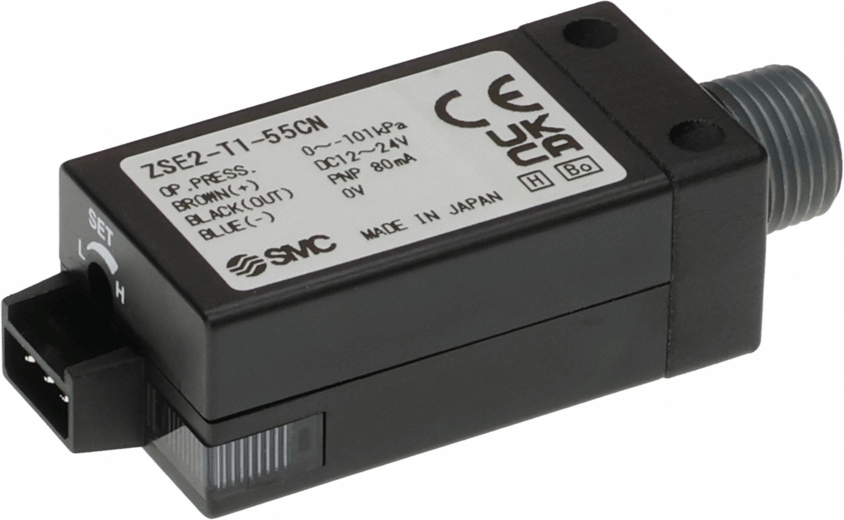 Pressure Switch: 1/8 in Port Size, 12 to 24V DC, -101 kPa to 0 kPa, 0°C to 60°C, ZSE2 Series