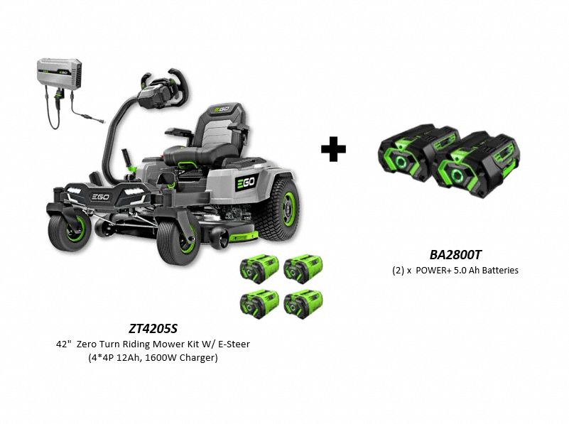EGO 42 Riding Mower and 2 Batteries