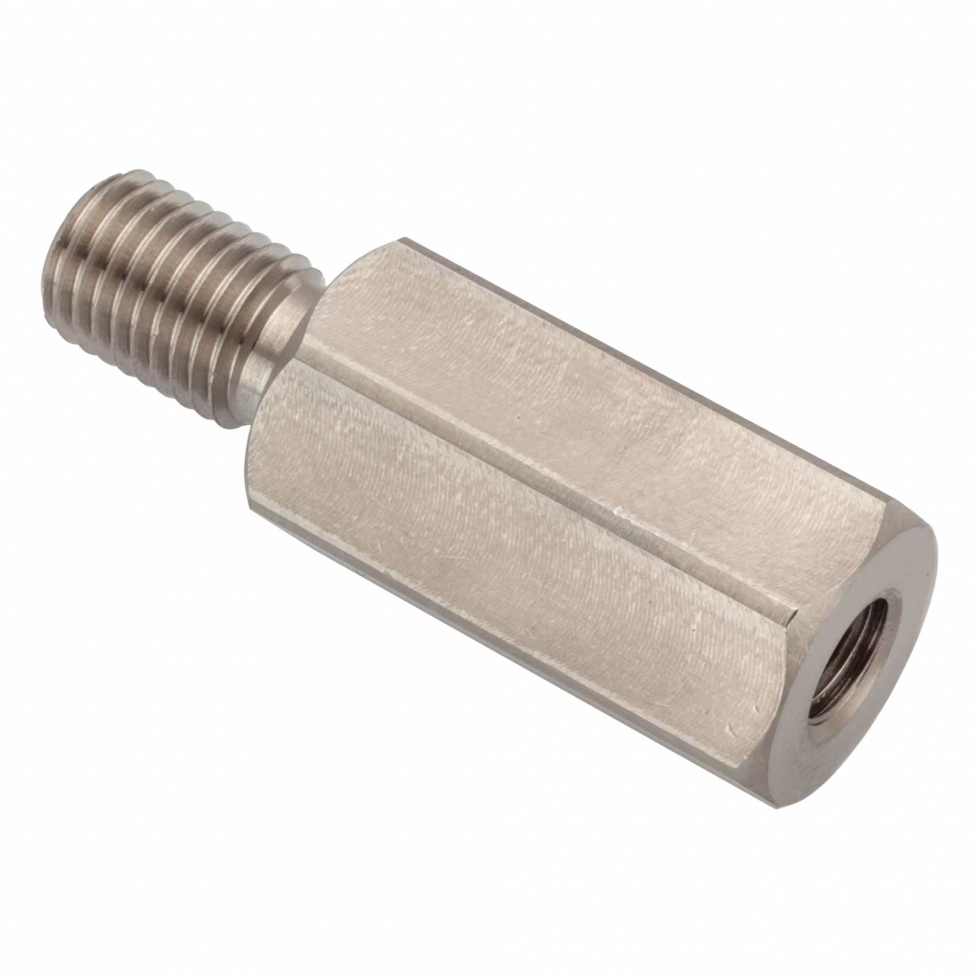 Hex Adapter: Male x Female, Metric to Metric, M8x1.00 Male Thread Sz, M10x1.50 Female Thread Sz, Hex
