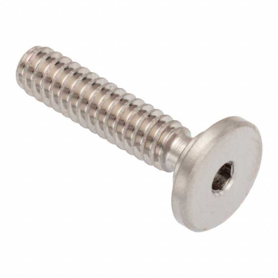 Socket Head Cap Screw: #10-24 Thread Size, 3/4 in Lg, Ultra-Low-Profile Std, Plain, Stainless Steel