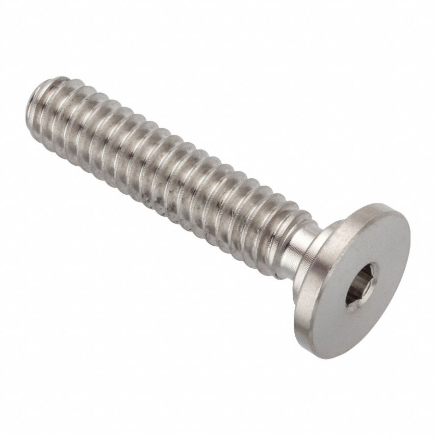 Socket Head Cap Screw: 1/4"-20 Thread Size, 1 1/8 in Lg, Ultra-Low-Profile Std, Plain, 316
