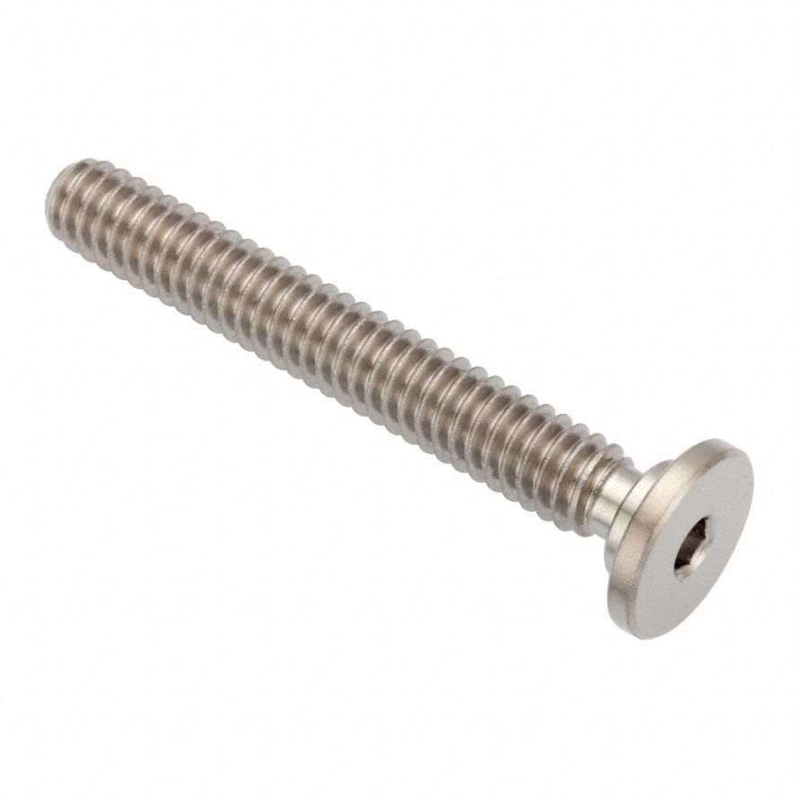 Socket Head Cap Screw: 1/4"-20 Thread Size, 1 3/4 in Lg, Ultra-Low-Profile Std, Plain, 316
