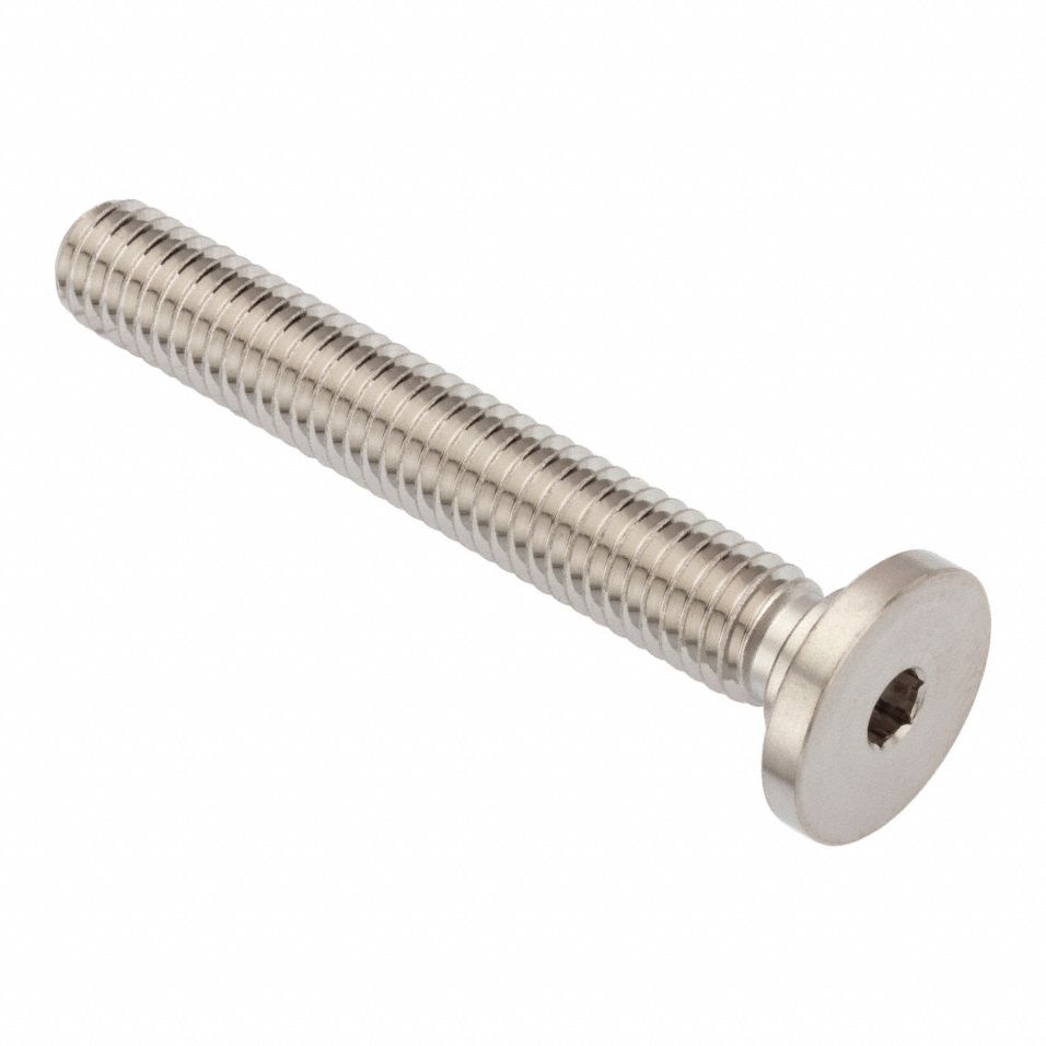 Socket Head Cap Screw: 3/8"-16 Thread Size, 2 1/2 in Lg, Ultra-Low-Profile Std, Plain, 316