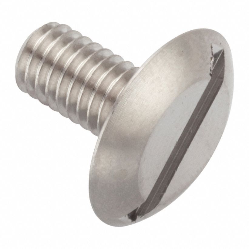 Machine Screw: #10-32 Thread Size, 3/8 in Lg, 18-8, Stainless Steel, Plain, Truss, Slotted