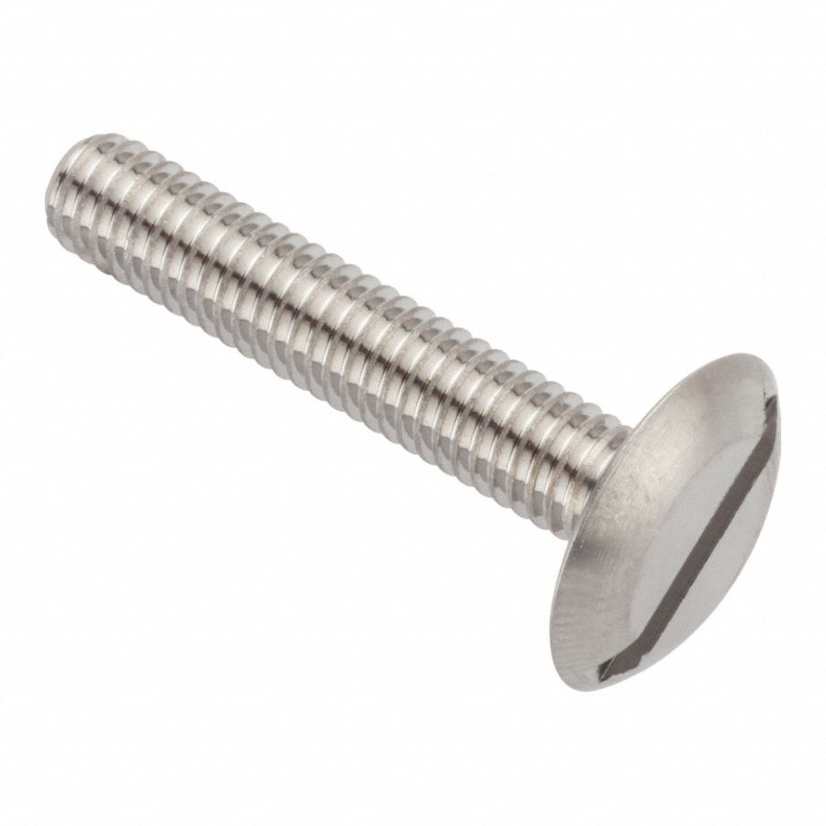 Machine Screw: #10-32 Thread Size, 1 in Lg, 18-8, Stainless Steel, Plain, Truss, Slotted