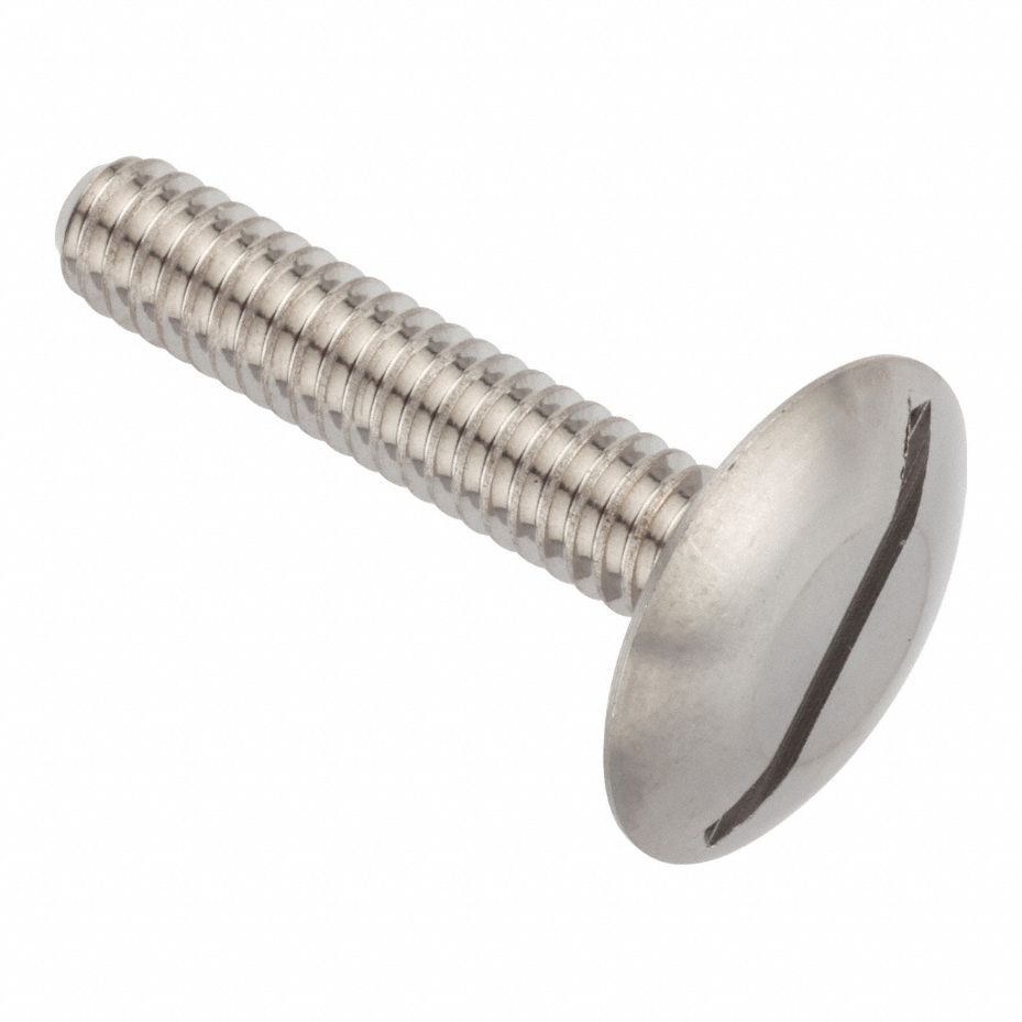 Machine Screw: 1/4"-20 Thread Size, 1 1/4 in Lg, 18-8, Stainless Steel, Plain, Truss, Slotted