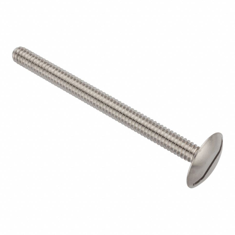 Machine Screw: 1/4"-20 Thread Size, 3 in Lg, 18-8, Stainless Steel, Plain, Truss, Slotted