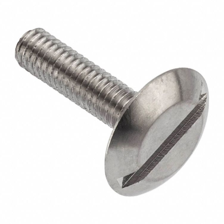 Machine Screw: M4x0.70 Thread Size, 16 mm Lg, 18-8, Stainless Steel, Plain, Truss, Slotted