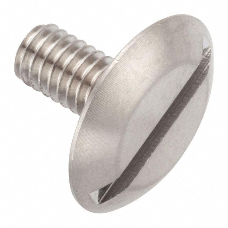 Machine Screw: M4x0.70 Thread Size, 8 mm Lg, 18-8, Stainless Steel, Plain, Truss, Slotted