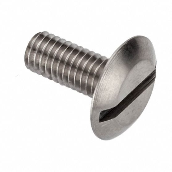 Machine Screw: M5x0.80 Thread Size, 12 mm Lg, 18-8, Stainless Steel, Plain, Truss, Slotted
